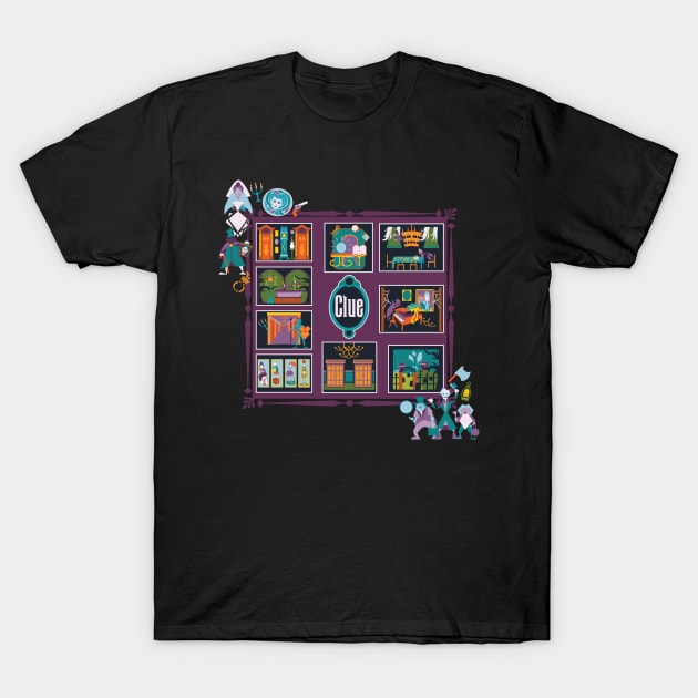 Haunted Mansion Clue T-Shirt by SurefootDesigns